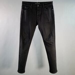 NEUW Size 32 Black Cotton Blend Slim Fit Button Fly Jeans